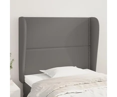 Galvūgalis su auselėmis, pilkas, 93x23x118/128cm, dirbtinė oda