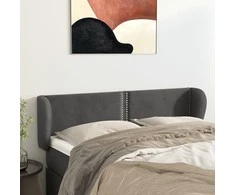 Galvūgalis su auselėmis, tamsiai pilkos,147x23x78/88cm, aksomas
