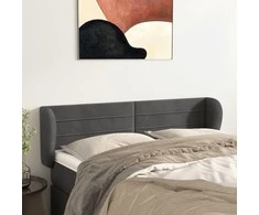 Galvūgalis su auselėmis, tamsiai pilkos,147x23x78/88cm, aksomas