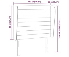 Galvūgalis su auselėmis, taupe, 103x23x118/128cm, audinys
