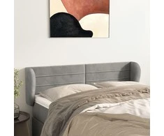 Galvūgalis su auselėmis,šviesiai pilkos,147x23x78/88cm, aksomas