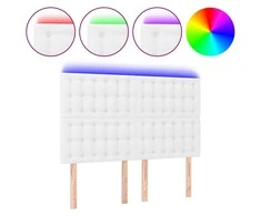 Galvūgalis su LED, baltos spalvos, 144x5x118/128 cm