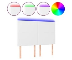 Galvūgalis su LED, baltos spalvos, 144x5x118/128 cm