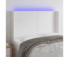 Galvūgalis su LED, baltos spalvos, 147x16x118/128 cm