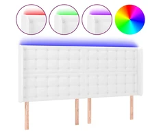Galvūgalis su LED, baltos spalvos, 147x16x118/128 cm