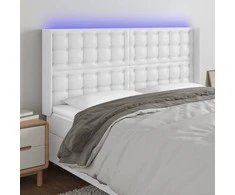 Galvūgalis su LED, baltos spalvos, 147x16x118/128 cm