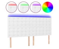 Galvūgalis su LED, baltos spalvos, 160x5x118/128 cm