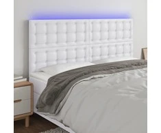 Galvūgalis su LED, baltos spalvos, 160x5x118/128 cm