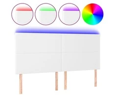 Galvūgalis su LED, baltos spalvos, 160x5x118/128 cm