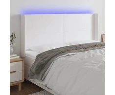 Galvūgalis su LED, baltos spalvos, 183x16x118/128 cm