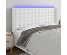 Galvūgalis su LED, baltos spalvos, 183x16x118/128 cm