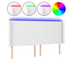 Galvūgalis su LED, baltos spalvos, 183x16x118/128 cm
