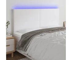 Galvūgalis su LED, baltos spalvos, 200x5x118/128 cm