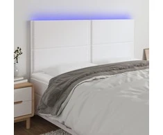 Galvūgalis su LED, baltos spalvos, 200x5x118/128 cm