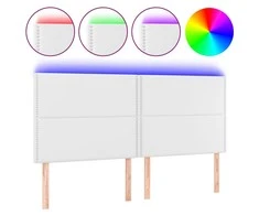 Galvūgalis su LED, baltos spalvos, 200x5x118/128 cm