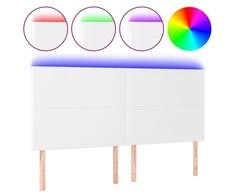 Galvūgalis su LED, baltos spalvos, 200x5x118/128 cm