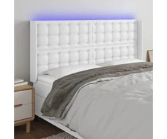 Galvūgalis su LED, baltos spalvos, 203x16x118/128 cm