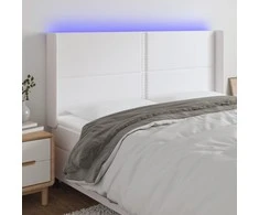 Galvūgalis su LED, baltos spalvos, 203x16x118/128 cm