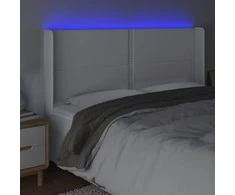 Galvūgalis su LED, baltos spalvos, 203x16x118/128 cm