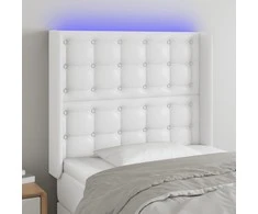 Galvūgalis su LED, baltos spalvos, 83x16x118/128 cm