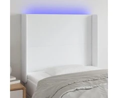 Galvūgalis su LED, baltos spalvos, 93x16x118/128 cm