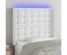 Galvūgalis su LED, baltos spalvos, 93x16x118/128 cm