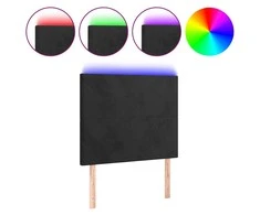 Galvūgalis su LED, juodos spalvos, 100x5x118/128cm, aksomas