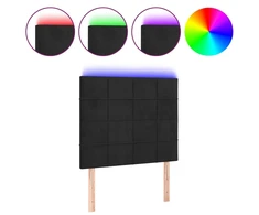 Galvūgalis su LED, juodos spalvos, 100x5x118/128cm, aksomas