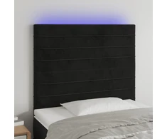 Galvūgalis su LED, juodos spalvos, 100x5x118/128cm, aksomas