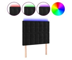 Galvūgalis su LED, juodos spalvos, 100x5x118/128cm, aksomas