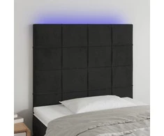 Galvūgalis su LED, juodos spalvos, 100x5x118/128cm, aksomas
