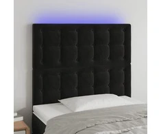Galvūgalis su LED, juodos spalvos, 100x5x118/128cm, aksomas