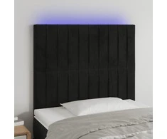 Galvūgalis su LED, juodos spalvos, 100x5x118/128cm, aksomas