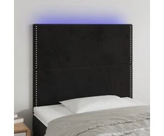 Galvūgalis su LED, juodos spalvos, 100x5x118/128cm, aksomas