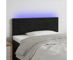 Galvūgalis su LED, juodos spalvos, 100x5x78/88cm, aksomas