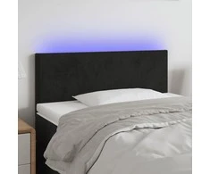Galvūgalis su LED, juodos spalvos, 100x5x78/88cm, aksomas