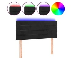 Galvūgalis su LED, juodos spalvos, 100x5x78/88cm, aksomas