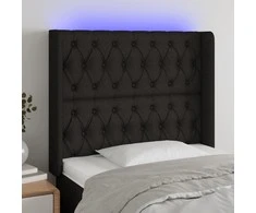 Galvūgalis su LED, juodos spalvos, 103x16x118/128cm, audinys
