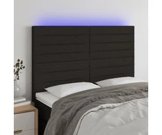 Galvūgalis su LED, juodos spalvos, 144x5x118/128cm, audinys