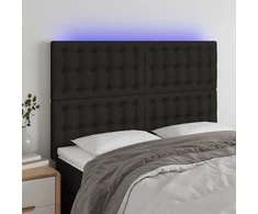 Galvūgalis su LED, juodos spalvos, 144x5x118/128cm, audinys
