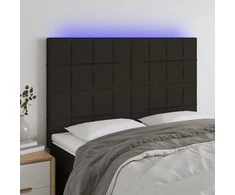 Galvūgalis su LED, juodos spalvos, 144x5x118/128cm, audinys