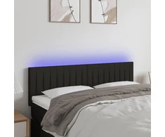 Galvūgalis su LED, juodos spalvos, 144x5x78/88cm, audinys