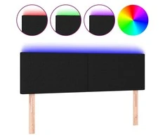 Galvūgalis su LED, juodos spalvos, 144x5x78/88cm, audinys