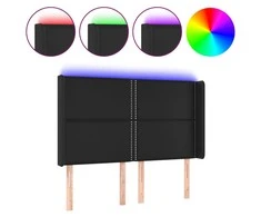 Galvūgalis su LED, juodos spalvos, 147x16x118/128 cm