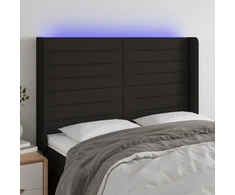 Galvūgalis su LED, juodos spalvos, 147x16x118/128cm, audinys
