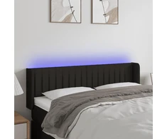 Galvūgalis su LED, juodos spalvos, 147x16x78/88cm, audinys