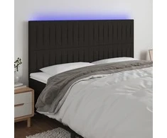 Galvūgalis su LED, juodos spalvos, 160x5x118/128cm, audinys