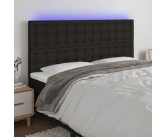 Galvūgalis su LED, juodos spalvos, 160x5x118/128cm, audinys