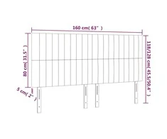 Galvūgalis su LED, juodos spalvos, 160x5x118/128cm, aksomas