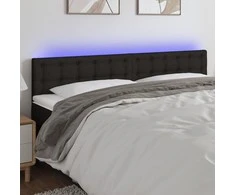 Galvūgalis su LED, juodos spalvos, 160x5x78/88cm, audinys